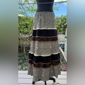 Vintage 80s Boho Maxi Skirt